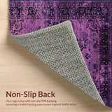 Ultra Soft Area Rug, Non Slip, Stain Resistant, Washable Area Rugs for Living Room, Bedroom, Stylish Transitional Symmetrical Elements(Purple)