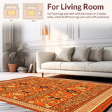 Autumn Harvest Geometric Area with Warm Orange and Earthy Tones(Red)