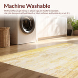 Ultra Soft Area Rug, Non Slip, Stain Resistant, Washable Area Rugs for Living Room, Bedroom, Abstract Floral Beige Yellow Area for Entryway(Yellow)