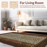 Ultra Soft Area Rug, Non Slip, Stain Resistant, Washable Area Rugs for Living Room, Bedroom, Rustic Earthy Tones Aesthetic(Brown)