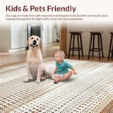 Ultra Soft Area Rug, Non Slip, Stain Resistant, Washable Area Rugs for Living Room, Bedroom, Contemporary Graphic Animal Print(Beige)