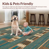 Ultra Soft Area Rug, Non Slip, Stain Resistant, Washable Area Rugs for Living Room, Bedroom, Charming Western Textured Pattern(Brown)