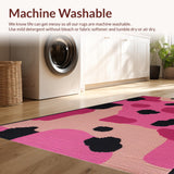 Ultra Soft Area Rug, Non Slip, Stain Resistant, Washable Area Rugs for Living Room, Bedroom, Youthful Playful Pink Patterns(Pink)