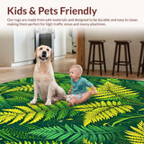 Ultra Soft Area Rug, Non Slip, Stain Resistant, Washable Area Rugs for Living Room, Bedroom, Bright Cheerful Organic Patterns(Green)