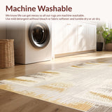 Ultra Soft Area Rug, Non Slip, Stain Resistant, Washable Area Rugs for Living Room, Bedroom, Animal Print Area Elegant Tiger Stripes(Beige)