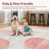 Ultra Soft Area Rug, Non Slip, Stain Resistant, Washable Area Rugs for Living Room, Bedroom, Contemporary Bow Loop Rug With Bold Uno Reverse Graphic And Sleek Curved Lines(Pink)