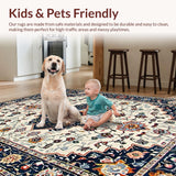 Ultra Soft Area Rug, Non Slip, Stain Resistant, Washable Area Rugs for Living Room, Bedroom, Vibrant Orange Geometric Arrangement(White)