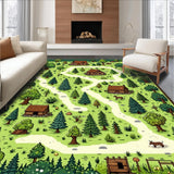 Playful Retro Forest Map Design(Green)