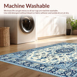 Ultra Soft Area Rug, Non Slip, Stain Resistant, Washable Area Rugs for Living Room, Bedroom, Rustic Vibrant Flower Arrangement(White)