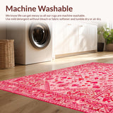 Ultra Soft Area Rug, Non Slip, Stain Resistant, Washable Area Rugs for Living Room, Bedroom, Joyful Seasonal Love Symbolism(Pink)