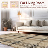 Ultra Soft Area Rug, Non Slip, Stain Resistant, Washable Area Rugs for Living Room, Bedroom, Neutral Country Cottage Living Room Area Rug(Beige)