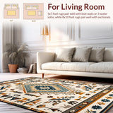 Ultra Soft Area Rug, Non Slip, Stain Resistant, Washable Area Rugs for Living Room, Bedroom, Luxurious Classic Distressed Elements(Beige)