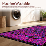 Ultra Soft Area Rug, Non Slip, Stain Resistant, Washable Area Rugs for Living Room, Bedroom, Mesmerizing Multicolor Ethereal Design(Pink)