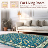 Classic Low Pile Floral Elegance(Blue)