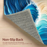 Ultra Soft Area Rug, Non Slip, Stain Resistant, Washable Area Rugs for Living Room, Bedroom, Beach Theme Non-Slip Carpet for Girls' Playroom(Blue)