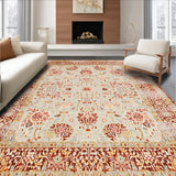 Ultra Soft Area Rug, Non Slip, Stain Resistant, Washable Area Rugs for Living Room, Bedroom, Stylish Minimalist Linear Design(Beige)