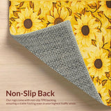 Ultra Soft Area Rug, Non Slip, Stain Resistant, Washable Area Rugs for Living Room, Bedroom, Nature-Inspired Playful Floral Motif(Yellow)