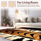 Ultra Soft Area Rug, Non Slip, Stain Resistant, Washable Area Rugs for Living Room, Bedroom, Exotic Tiger Print Washable Living Room Rug(Yellow)