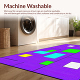 Ultra Soft Area Rug, Non Slip, Stain Resistant, Washable Area Rugs for Living Room, Bedroom, Vibrant Educational Tiled Design(Purple)