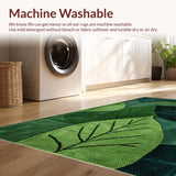 Ultra Soft Area Rug, Non Slip, Stain Resistant, Washable Area Rugs for Living Room, Bedroom, Charming Moss Green Textured Aesthetic(Green)