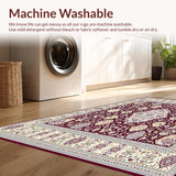 Ultra Soft Area Rug, Non Slip, Stain Resistant, Washable Area Rugs for Living Room, Bedroom, Abstract Red Beige Indoor Area(Red)
