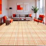 Ultra Soft Area Rug, Non Slip, Stain Resistant, Washable Area Rugs for Living Room, Bedroom, Artistic Area Abstract Geometric Design in Beige and Tangerine(Beige)