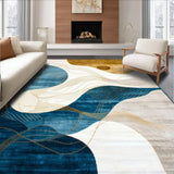 Ultra Soft Area Rug, Non Slip, Stain Resistant, Washable Area Rugs for Living Room, Bedroom, Chromatic Collection Area Ocean Current Abstract Swirls Design(Blue)