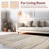 Ultra Soft Area Rug, Non Slip, Stain Resistant, Washable Area Rugs for Living Room, Bedroom, Stylish Cozy Woven Round(Gray)