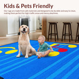 Ultra Soft Area Rug, Non Slip, Stain Resistant, Washable Area Rugs for Living Room, Bedroom, Energetic Melody Inspired Aesthetic(Blue)