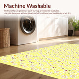 Ultra Soft Area Rug, Non Slip, Stain Resistant, Washable Area Rugs for Living Room, Bedroom, Charming Daisy Floral Aesthetic(Yellow)