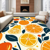 Ultra Soft Area Rug, Non Slip, Stain Resistant, Washable Area Rugs for Living Room, Bedroom, Fun Juicy Patterned Surface(Orange)