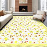 Ultra Soft Area Rug, Non Slip, Stain Resistant, Washable Area Rugs for Living Room, Bedroom, Vibrant Daisy Blossom Arrangement(Yellow)