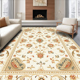 Ultra Soft Area Rug, Non Slip, Stain Resistant, Washable Area Rugs for Living Room, Bedroom, Vintage Paisley Floral Entryway Non-Slip Rug(Beige)
