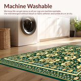 Ultra Soft Area Rug, Non Slip, Stain Resistant, Washable Area Rugs for Living Room, Bedroom, RV Mat Black & Beige Camping(Green)