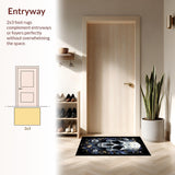Ultra Soft Area Rug, Non Slip, Stain Resistant, Washable Area Rugs for Living Room, Bedroom, Elegant Dark Themed Decor(White)