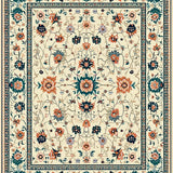 Ultra Soft Area Rug, Non Slip, Stain Resistant, Washable Area Rugs for Living Room, Bedroom, Intricate Floral Boho Display(Beige)
