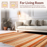Ultra Soft Area Rug, Non Slip, Stain Resistant, Washable Area Rugs for Living Room, Bedroom, Stylish Earthy Modern Textural Blend(Brown)