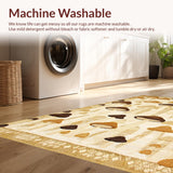 Ultra Soft Area Rug, Non Slip, Stain Resistant, Washable Area Rugs for Living Room, Bedroom, Chic Playful Nature-Inspired Design(Beige)