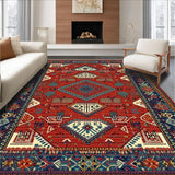 Ultra Soft Area Rug, Non Slip, Stain Resistant, Washable Area Rugs for Living Room, Bedroom, Cozy Textural Braided Visual(Red)