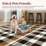 Ultra Soft Area Rug, Non Slip, Stain Resistant, Washable Area Rugs for Living Room, Bedroom, Bright Farmhouse Style Easter Decor(Brown)