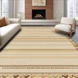 Ultra Soft Area Rug, Non Slip, Stain Resistant, Washable Area Rugs for Living Room, Bedroom, Sophisticated Scalloped Detail Accent(Beige)
