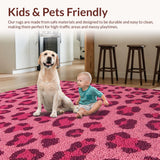 Ultra Soft Area Rug, Non Slip, Stain Resistant, Washable Area Rugs for Living Room, Bedroom, Modern Cheetah Nursery Soft Area Carpet(Pink)