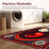 Ultra Soft Area Rug, Non Slip, Stain Resistant, Washable Area Rugs for Living Room, Bedroom, Chinese Ba-gua Living Room Non-Slip Carpet(Red)