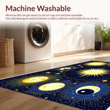 Ultra Soft Area Rug, Non Slip, Stain Resistant, Washable Area Rugs for Living Room, Bedroom, Celestial Zodiac Meditation Room Plush Carpet(Blue)