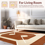 Ultra Soft Area Rug, Non Slip, Stain Resistant, Washable Area Rugs for Living Room, Bedroom, Charming Wooden Texture Aesthetic(Brown)