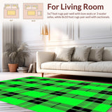 Ultra Soft Area Rug, Non Slip, Stain Resistant, Washable Area Rugs for Living Room, Bedroom, Rustic Buffalo Plaid Motif(Black)