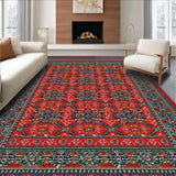 Ultra Soft Area Rug, Non Slip, Stain Resistant, Washable Area Rugs for Living Room, Bedroom, Elegant Twisted Textile Fusion(Red)