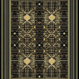 Stylish Abstract Black and Gold Motif(Black)