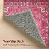 Ultra Soft Area Rug, Non Slip, Stain Resistant, Washable Area Rugs for Living Room, Bedroom, Vibrant Hot Pink Rustic Style(Pink)