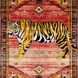 Ultra Soft Area Rug, Non Slip, Stain Resistant, Washable Area Rugs for Living Room, Bedroom, Bold Yellow Leopard Aesthetic(Red)